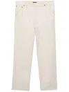 Prada Ivory Chambray Pant In Beige