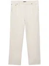 Prada Ivory Chambray Pant In Beige