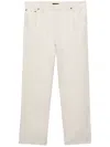 Prada Chambray Pants In Neutral