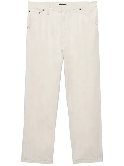 Prada Chambray Pants In Neutral
