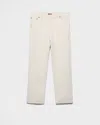 Prada Chambray Pants In Natur