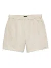 Prada Mens Neutral Triangle-logo Relaxed Leather Bermuda Shorts In Neutrals
