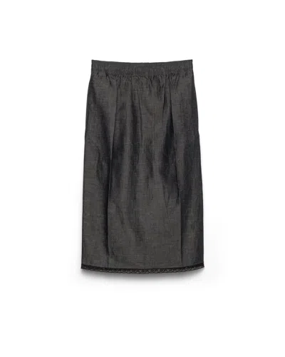 Prada Rock Aus Chambray In Gray