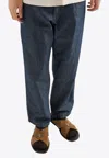 Prada Chambray Straight-leg Jeans In Blue