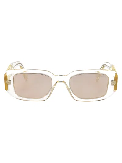 Prada Champagne Trasparente Acetate Sunglasses In Neutral