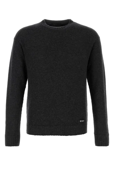 Prada Charcoal Cashmere Blend Sweater In Black