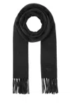 Prada Fringed Hem Twilight Scarf In Black
