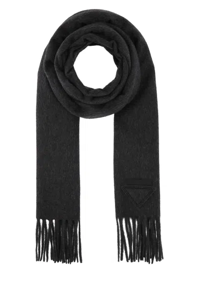 Prada Charcoal Cashmere Scarf