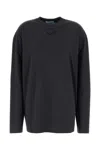 Prada Charcoal Cotton Oversize T-shirt In Piombo