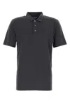Prada Charcoal Piquet Polo Shirt In Black