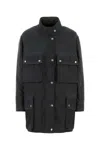 Prada Washed Re-nylon Caban Jacket In Black