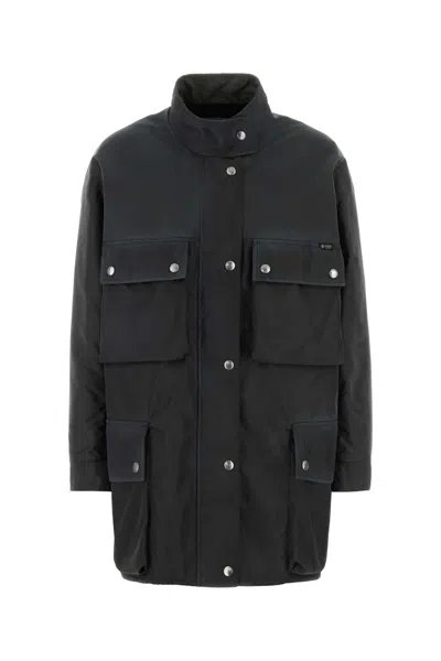 Prada Charcoal Re-nylon Jacket In Black