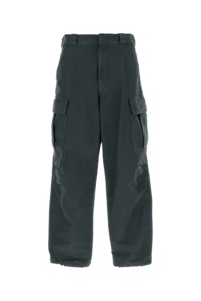 Prada Twill Pant With Belt Loops And Pockets In Green