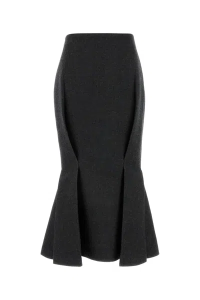 PRADA PRADA CHARCOAL WOOL SKIRT