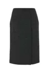 Prada Wool Skirt With Back Seam Detail In Gray