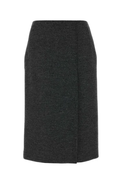 Prada Charcoal Wool Skirt