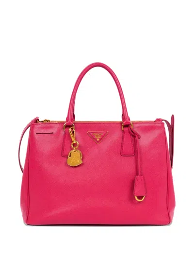 Pre-owned Prada Charm Detail Tote Bag In Pink