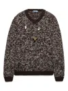 Prada Charm-embellishment Sweater In Brown