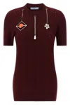Prada Charm-detailed Knit Wool Top In Multi