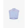 Prada Kurzes Hemd Aus Baumwolle Mit Karomuster In Light Blue