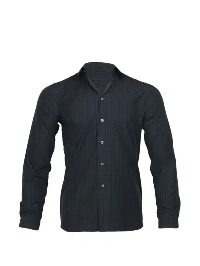 Pre-owned Prada Check-pattern Long-sleeve Shirt In Blue