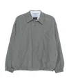 Prada Check-pattern Zip-fastening Jacket In Gray