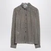 Prada Check-patterned Shirt Turquoise/cocoa In Silk Blend Women In Multi