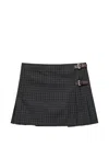Prada Check Wool Mini Skirt In Grey