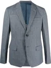 Prada Checked Blazer In Blue