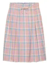 Prada Midirock Aus Baumwolle Mit Karomuster In Pink