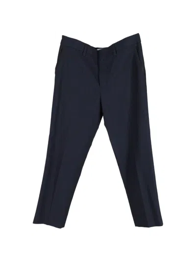 Pre-owned Prada Checked Concealed-fastening Trousers In Blue