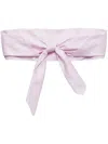 Prada Checked Cotton Bandeau Top In Pink