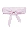 Prada Checked Cotton Bandeau Top In Snow Pink
