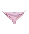 Prada Checked Cotton Bikini Bottom In Pink