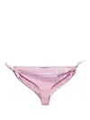 Prada Checked Cotton Bikini Bottom In Rosa
