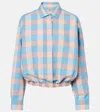 Prada Checked Cotton Poplin Shirt In Multi