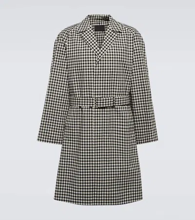 Prada Mantel Aus Baumwolle In Bianco + Nero