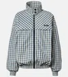 Prada Checked Cotton-blend Chambray Jacket In White