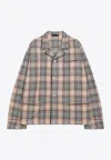 Prada Checked Patch-pocket Shirt In Brown
