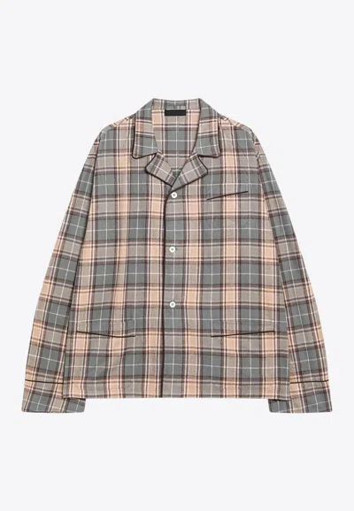 PRADA CHECKED LONG-SLEEVED SHIRT