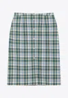 Prada Ottanio Pencil Skirt With Check Pattern In Multi