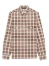 Prada Checked-pattern Patch-pocket Shirt In Brown