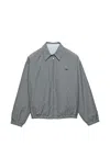 Prada Check-pattern Zip-fastening Jacket In Gray