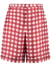 Prada Stylish Vichy Trousers For Men In Red