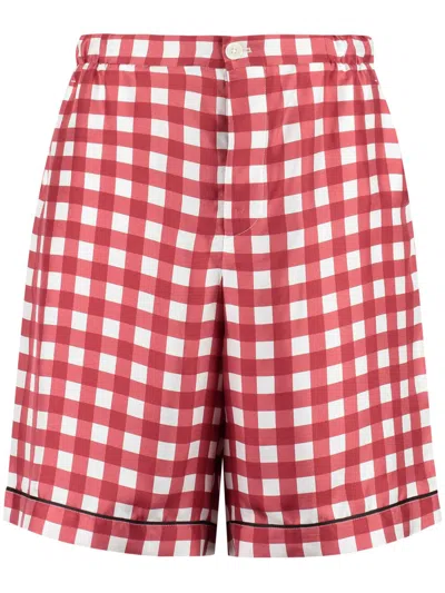 PRADA CHECKED SILK SHORTS
