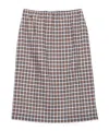 Prada Checked Stretch Georgette Midi Skirt In Brown