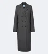 Prada Checked Virgin Wool Coat In Black