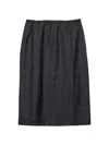 Prada Checked Wool Midi-skirt In Black