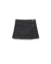 Prada Check Wool Mini Skirt In Blue