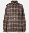 Prada Checked Wool-twill Lumberjack Jacket In Brown